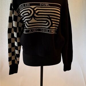 Proenza Schouler Black and Cream Graphic Sweater